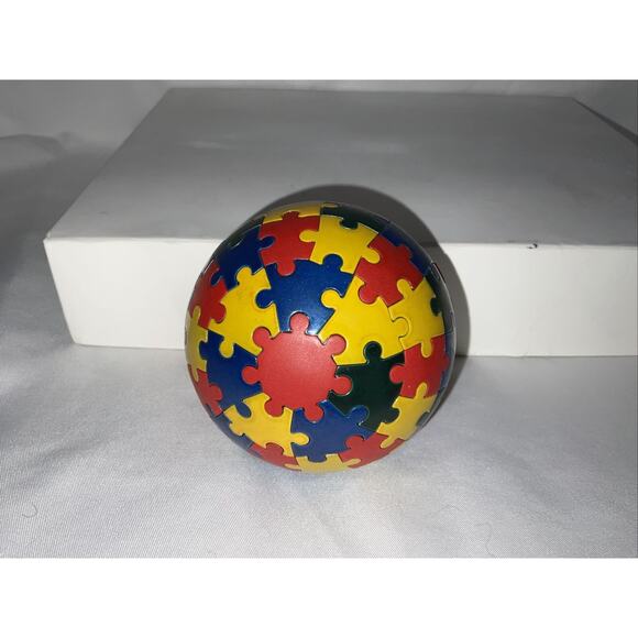 MAGNETIC MULTICOLOR Stainless Steel GLOBE JIGSAW PUZZLE Desk World Paper Weight - Picture 8 of 11